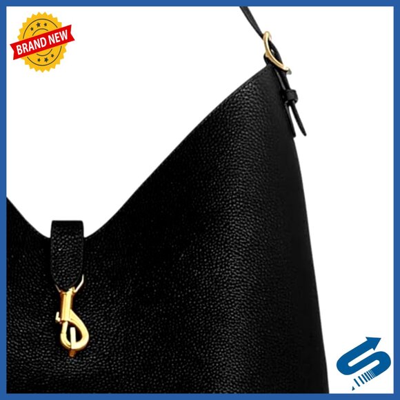 Leather Hobo Bag Shoulder Handbag Magnetic Snap Closure Back Pocket - Picture 6 of 6